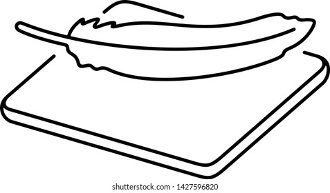 Fabric weight. Vector outline icon isolated on white background.