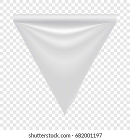 Fabric white blank flag mockup. Realistic illustration of fabric white blank flag vector mockup for web