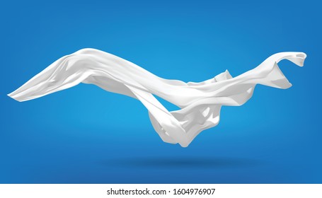 Fabric white.Smooth fabric with shimmering effect.blue Background.Vector Illustration..abstract background.
