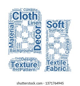 fabric word cloud. tag cloud about fabric