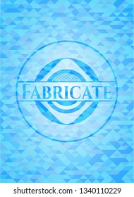 Fabricate realistic light blue mosaic emblem