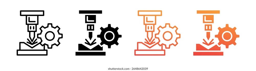 Fabricación Multi Style Icon Set Vector