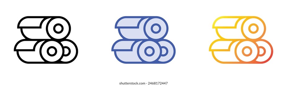 fabrics icon. Linear, Blue Fill and Gradient Style Design Isolated On White Background