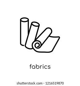 fabrics icon. Trendy modern flat linear vector fabrics icon on white background from thin line Sew collection, outline vector illustration