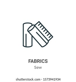 Fabrics outline vector icon. Thin line black fabrics icon, flat vector simple element illustration from editable sew concept isolated on white background