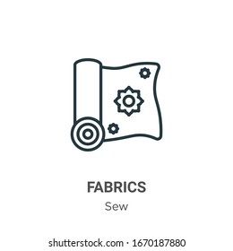 Fabrics outline vector icon. Thin line black fabrics icon, flat vector simple element illustration from editable sew concept isolated stroke on white background