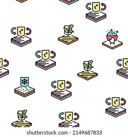 Fabrics Properties Collection Icons Set Vector. Elastic And Stretched, Warm And Cool, Antibacterial And Breathable Fabrics Properties Black Contour Illustrations