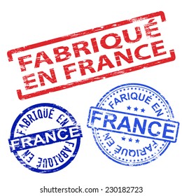 Fabrique en France. Rubber stamp vector illustrations 