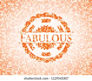 Fabulous abstract orange mosaic emblem