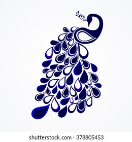 fabulous bird peacock ,vector illustration