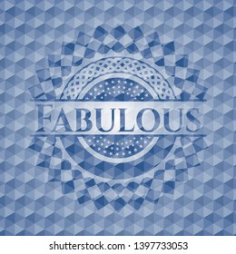 Fabulous blue badge with geometric pattern. Vector Illustration. Detailed.