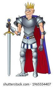  A fabulous character Koschei the immortal in armor and a sword in his hands