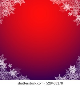 Fabulous Christmas vector background, square frame with beautiful white snowflakes, EPS 10