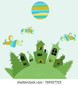 a fabulous city. vector illustration