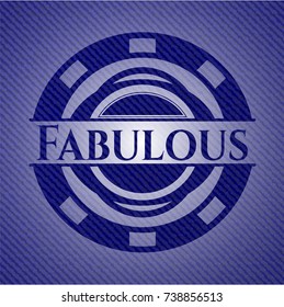 Fabulous emblem with denim high quality background