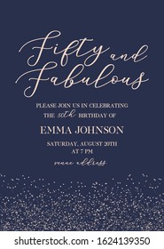 Fabulous Fifty birthday party vector printable invitation card