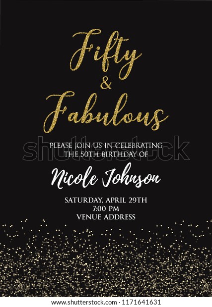 Fabulous Fifty Birthday Party Vector Printable Stock Vector