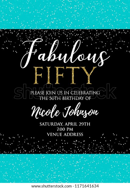 Fabulous Fifty Birthday Party Vector Printable Stock Vector