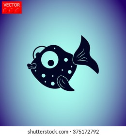 Fabulous fish vector icon.