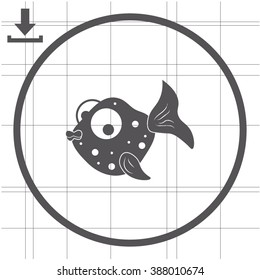 Fabulous fish vector icon.