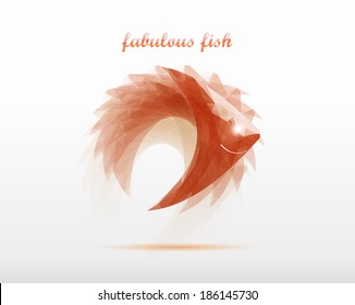fabulous fish vector icon in geometric style design