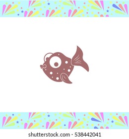 Fabulous fish vector icon on white background. Isolated illustration. Business picture.