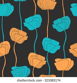 Fabulous flowers seamless pattern.