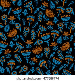 Fabulous flowers seamless pattern
