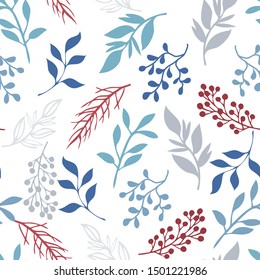 Fabulous flowers. Vector seamless pattern. Stylized illustration of flowers and leaves.