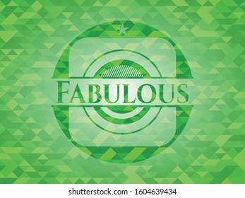 Fabulous green mosaic emblem. Vector Illustration. Detailed.