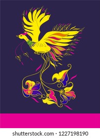 fabulous heat bird on a blue background