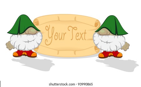 fabulous heroes with old paper scrolls. Vector illustration 2