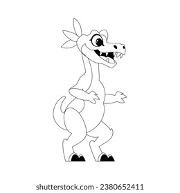 Fabulous, interesting and funny dinosaur. Coloring style