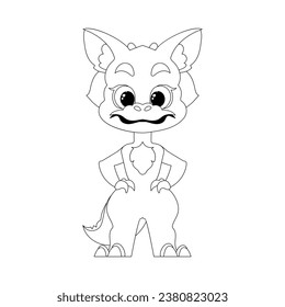 Fabulous, interesting and funny dinosaur. Coloring style