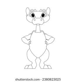 Fabulous, interesting and funny dinosaur. Coloring style