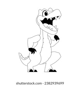 Fabulous, interesting and funny dinosaur. Coloring style