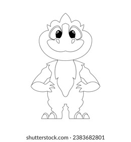 Fabulous, interesting and funny dinosaur. Coloring style