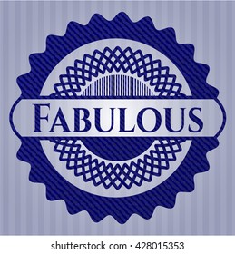 Fabulous jean or denim emblem or badge background