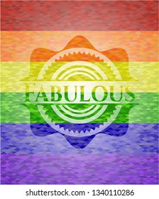 Fabulous lgbt colors emblem 