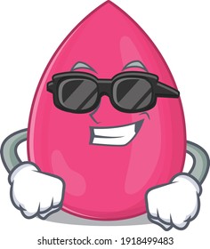 Fabulous makeup sponge cartoon character wearing classy black glasses. Vector illustration