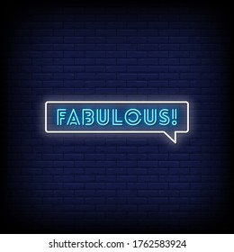 Fabulous Neon Signs Style text Vector