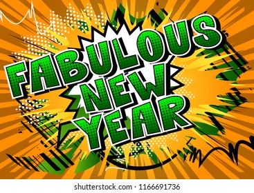 Fabulous New Year - Comic book style word.