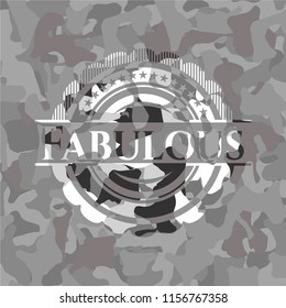 Fabulous on grey camouflaged texture