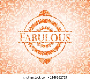 Fabulous orange mosaic emblem