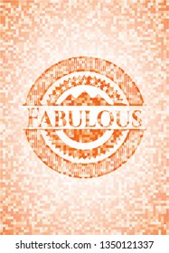 Fabulous orange mosaic emblem with background