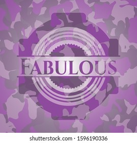 Fabulous pink written on a camouflage texture. Vector Illustration. Detailed.