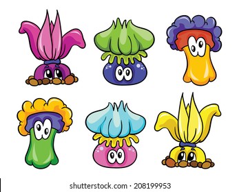 fabulous plants, vector illustration on white background