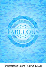Fabulous realistic sky blue emblem. Mosaic background