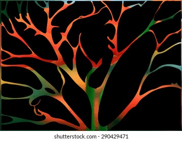 Fabulous surround fantastic artistic collage with twigs and leaves