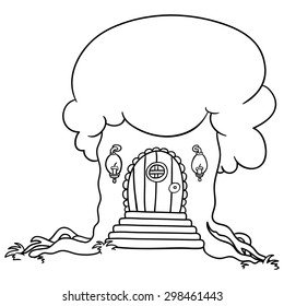 fabulous tree house , vector illustration on a white background